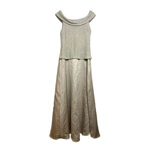 VTG Arianna by Rachel Kaye Dress Womens 10 Gold Champagne Evening Gown Party